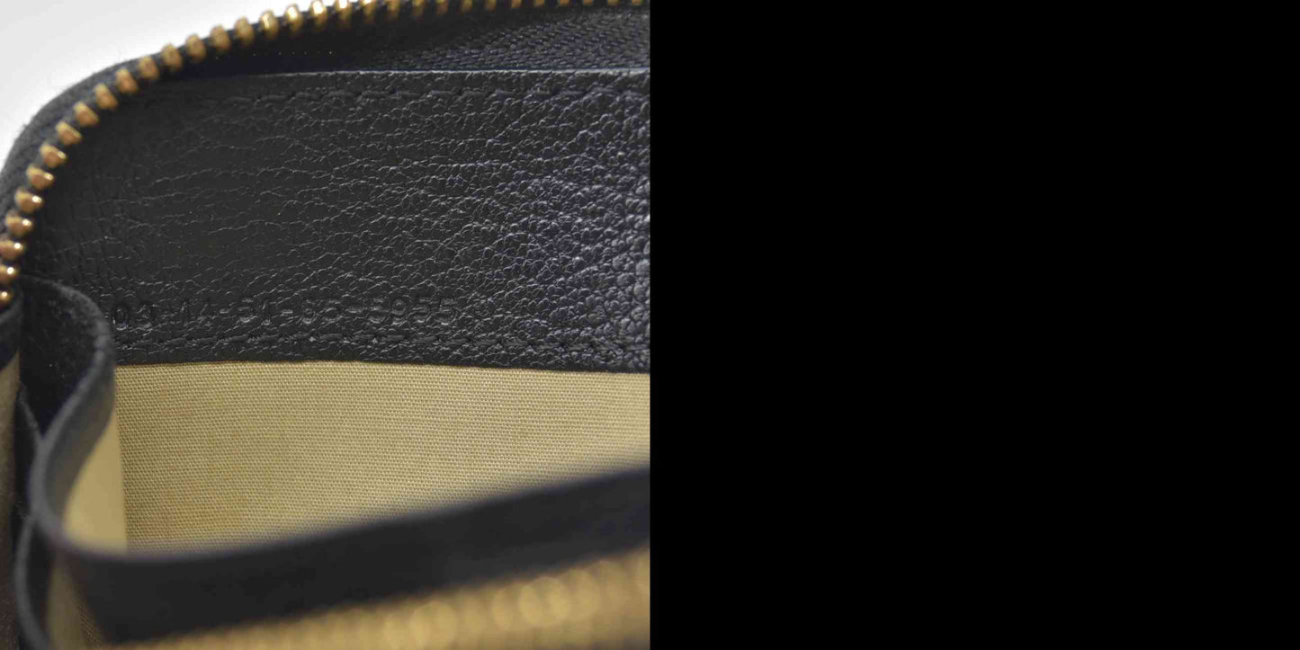 $550 Chloe Lily Leather Zip Around Long Wallet Purse Black