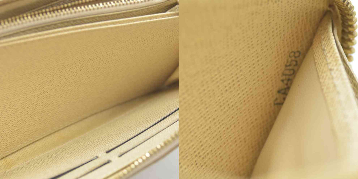 Louis Vuitton Damier Azur Zippy Zip Around Long Wallet Purse White CA4058