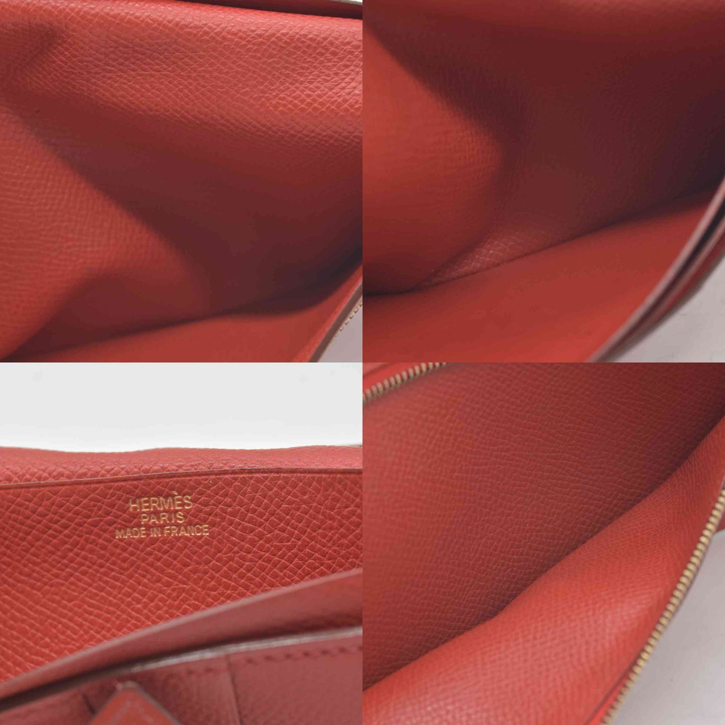$4100 Hermes Epsom Bearn Gusset Wallet Rouge