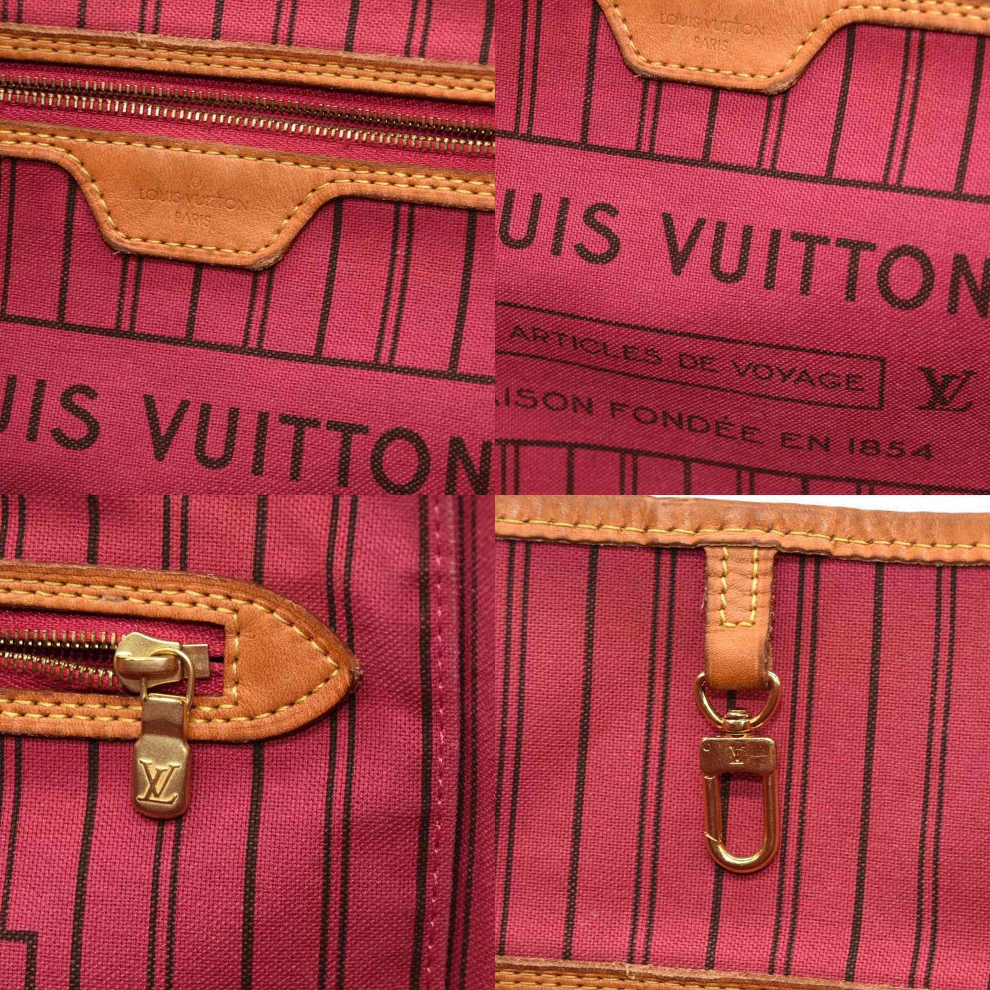 Louis Vuitton  Monogram Neverfull MM Fuchsia SD3136