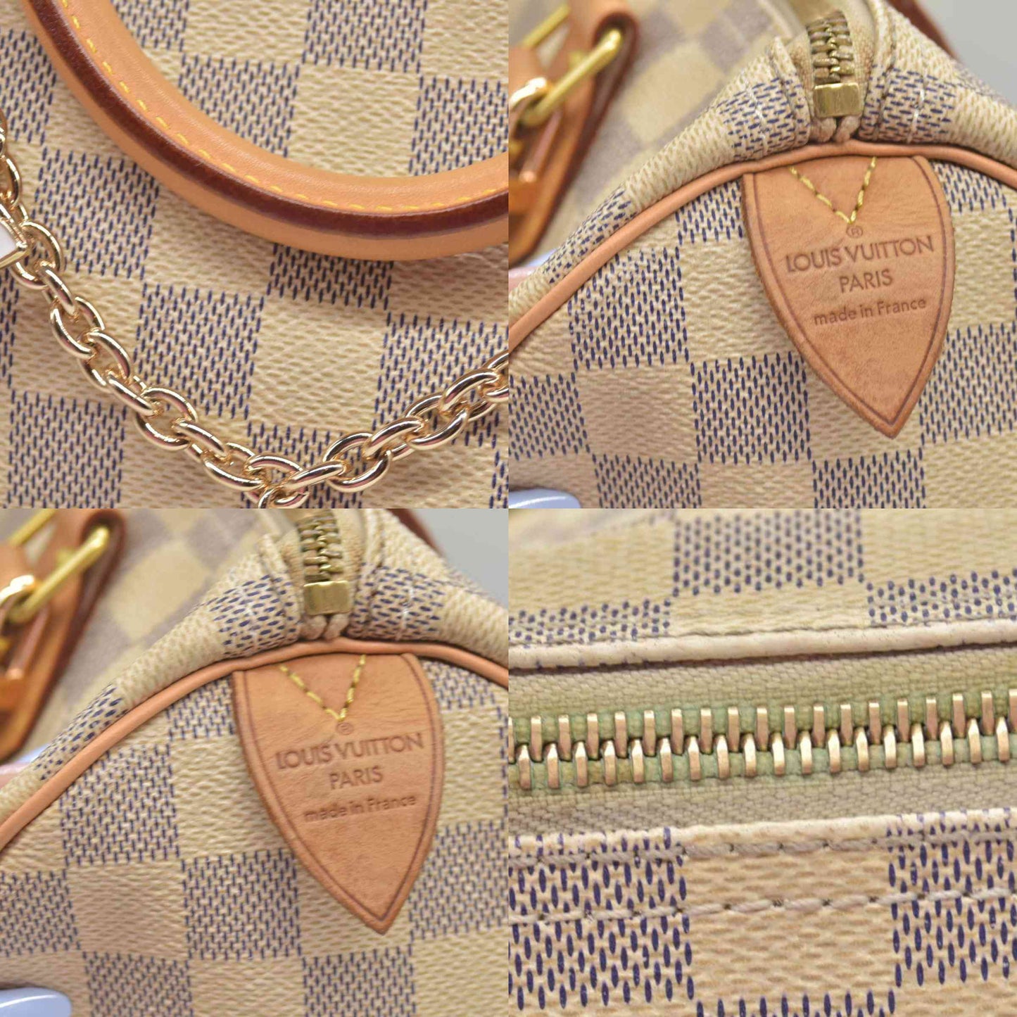 $1550 Louis Vuitton Damier Azur Speedy 30 DU4180 CONSIGNMENT