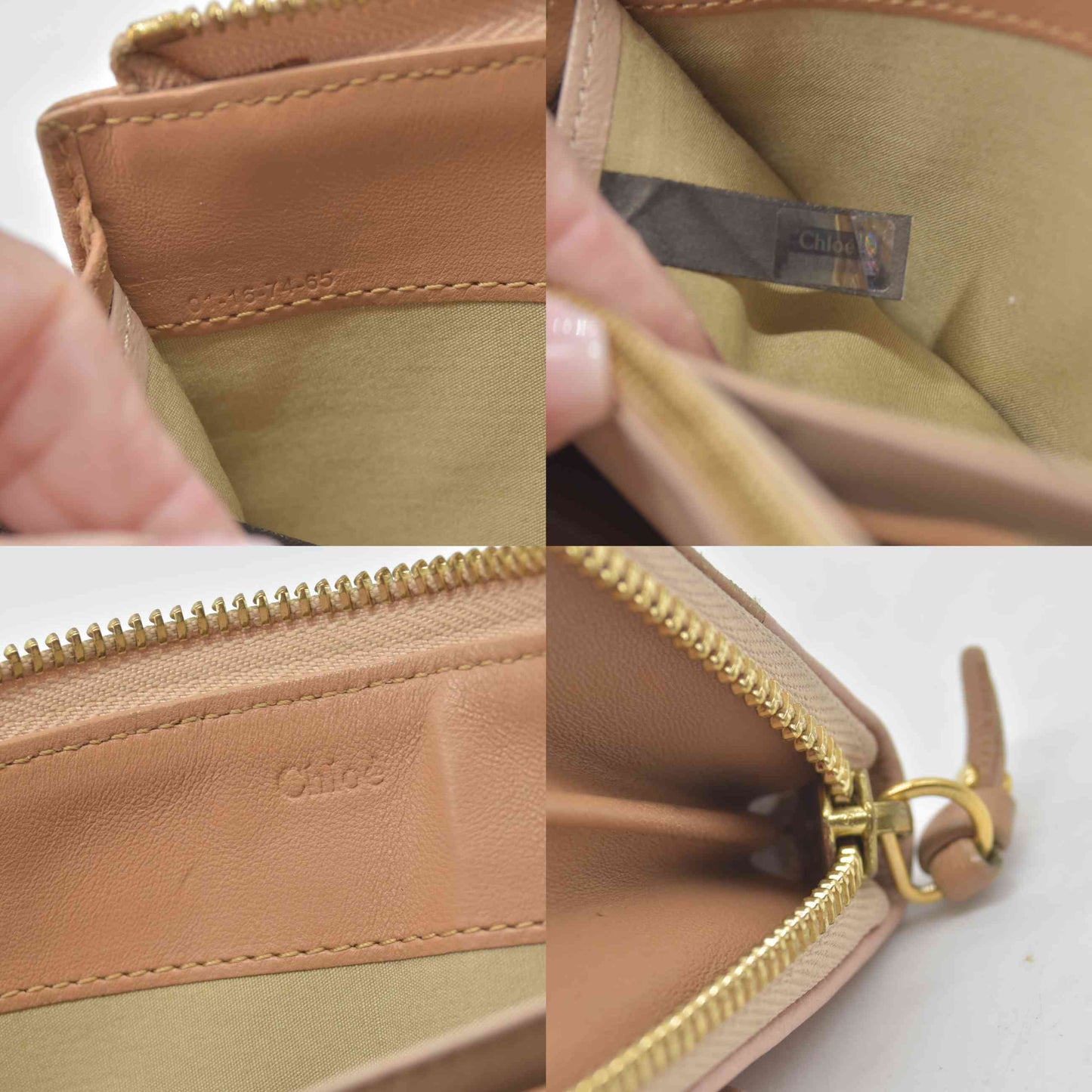 $525 Chloe Indy Leather Zippy Long Wallet Purse Pink