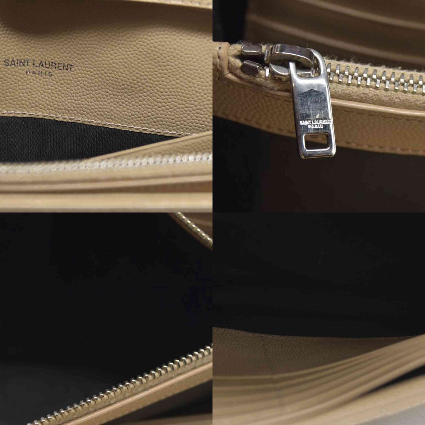 $1590 Saint Laurent Chevron Envelope Small Beige