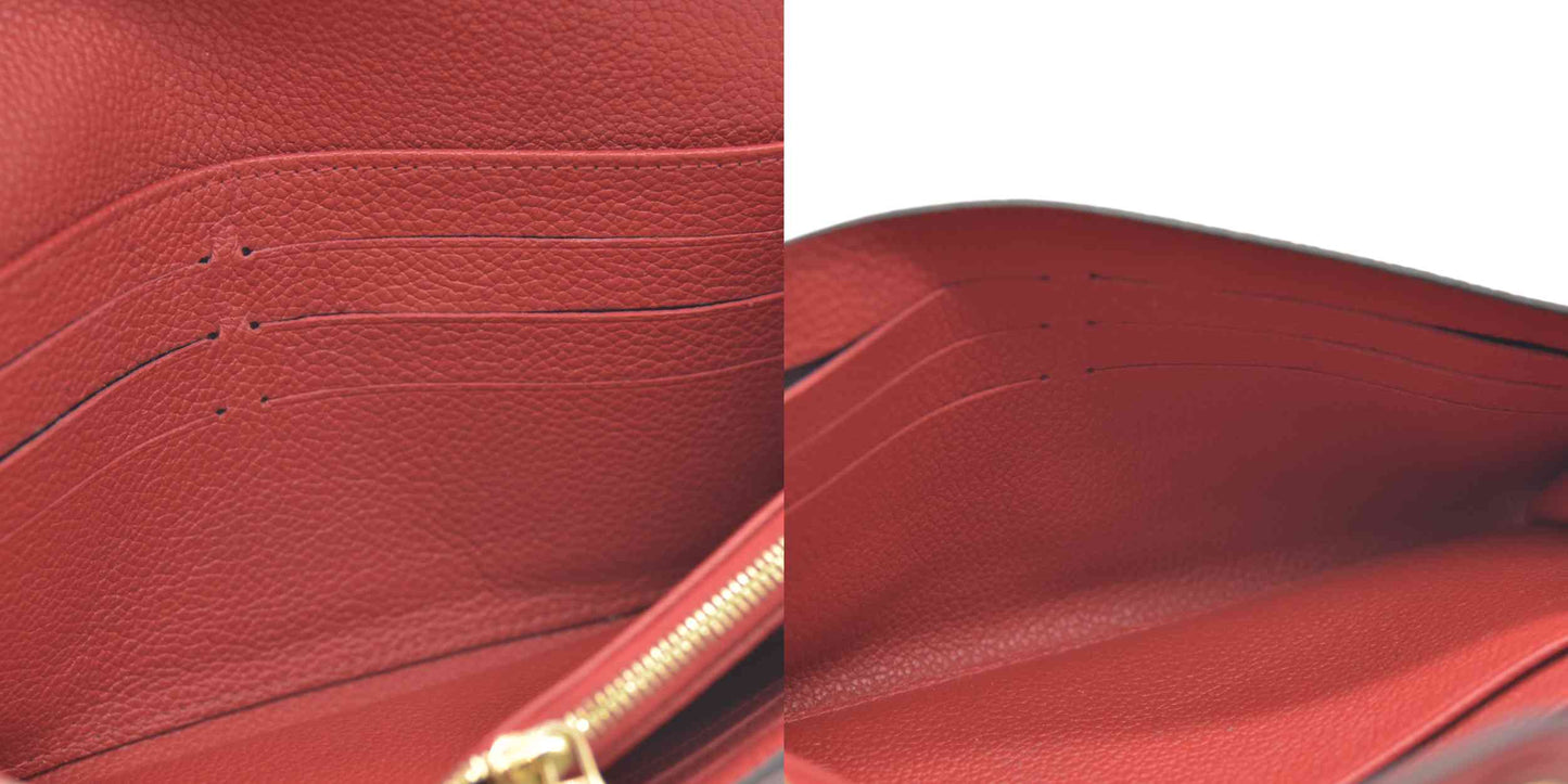 AUCTION $1030 Louis Vuitton  Empreinte Sarah Wallet NM Red Scarlet CA4167