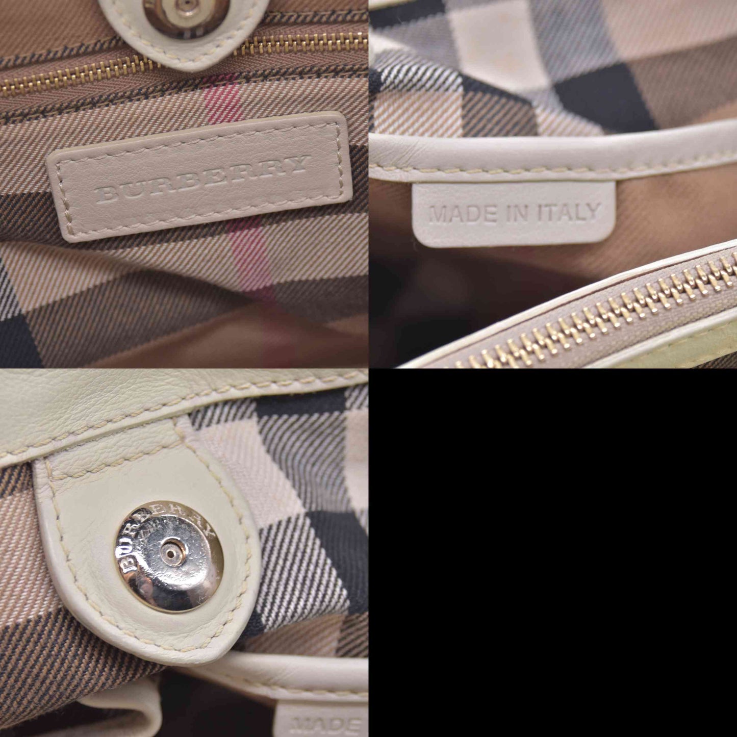 $1795 Burberry Derby Calfskin House Check Medium Banner Tote Green