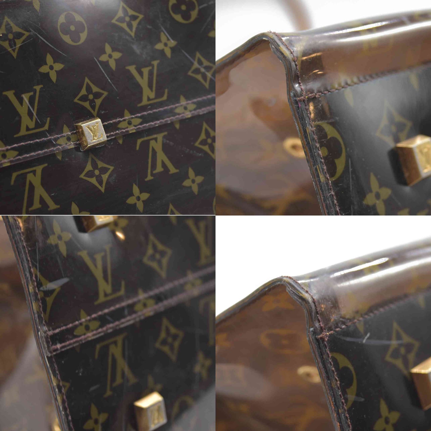 AUCTION $3500 Louis Vuitton  Vinyl Monogram Ambre Sac Cabas GM