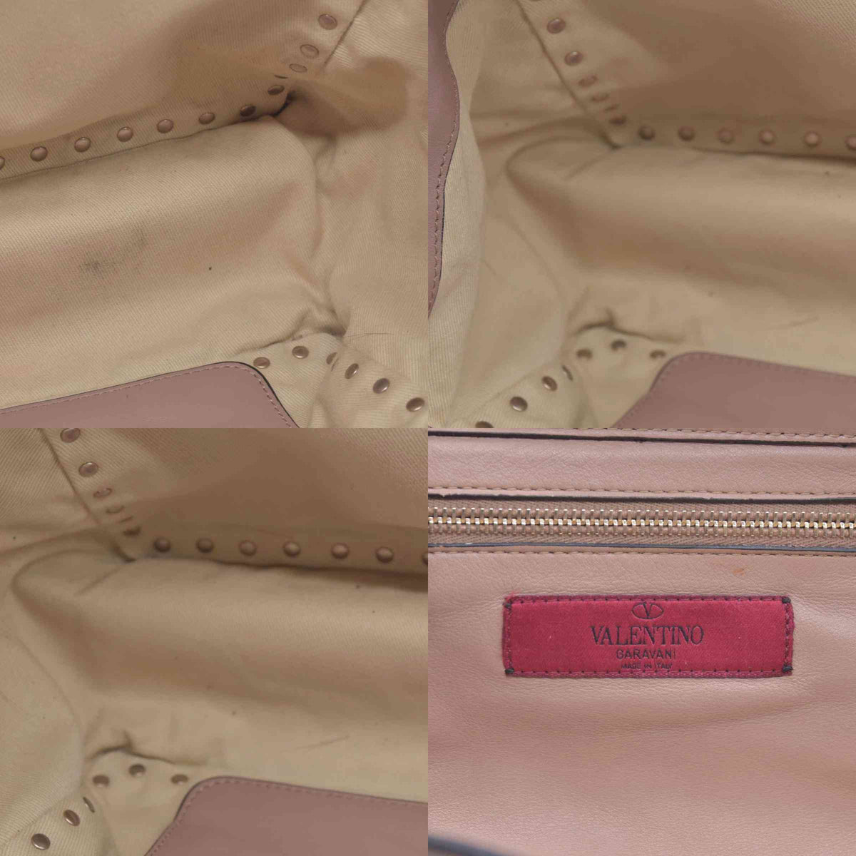 $2450 Valentino Rockstud Top Handle Smalll Shoulder Bag Beige 10021132