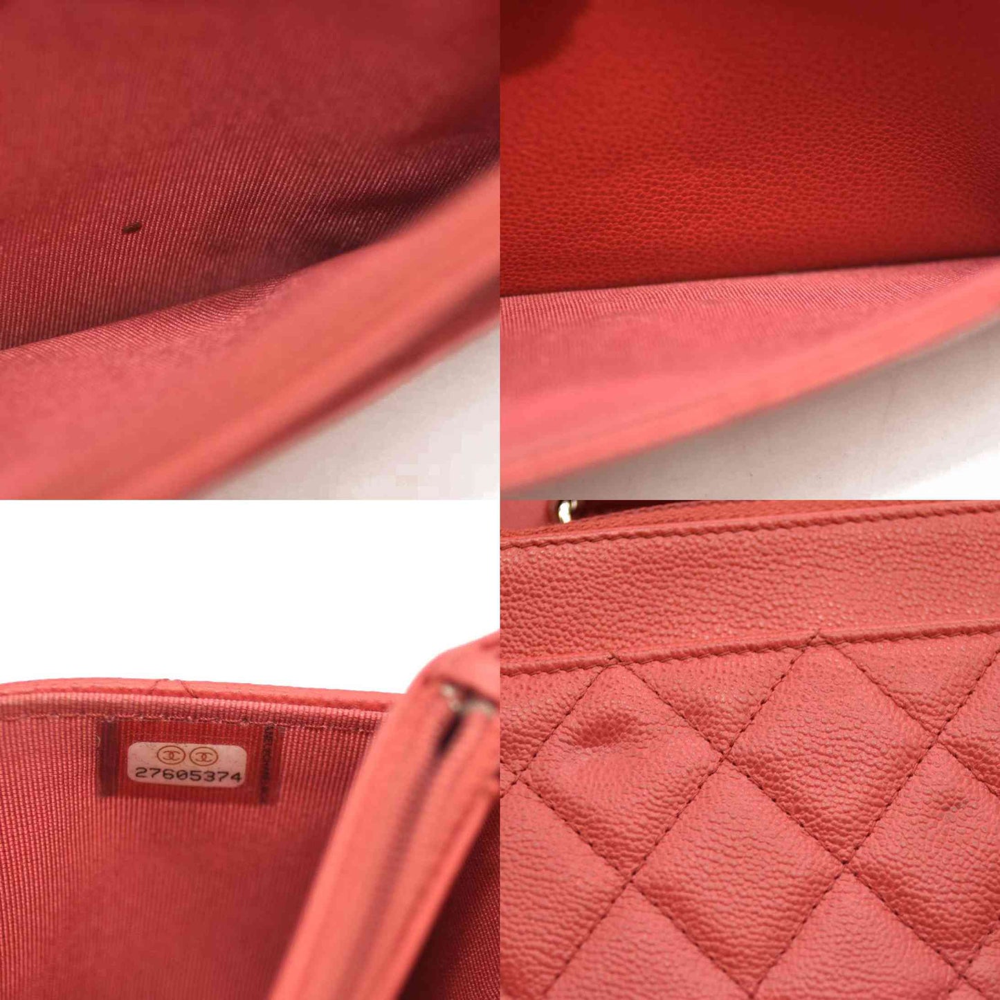 CHANEL Grained Calfskin Quilted CC Box Wallet On Chain WOC Red 27*