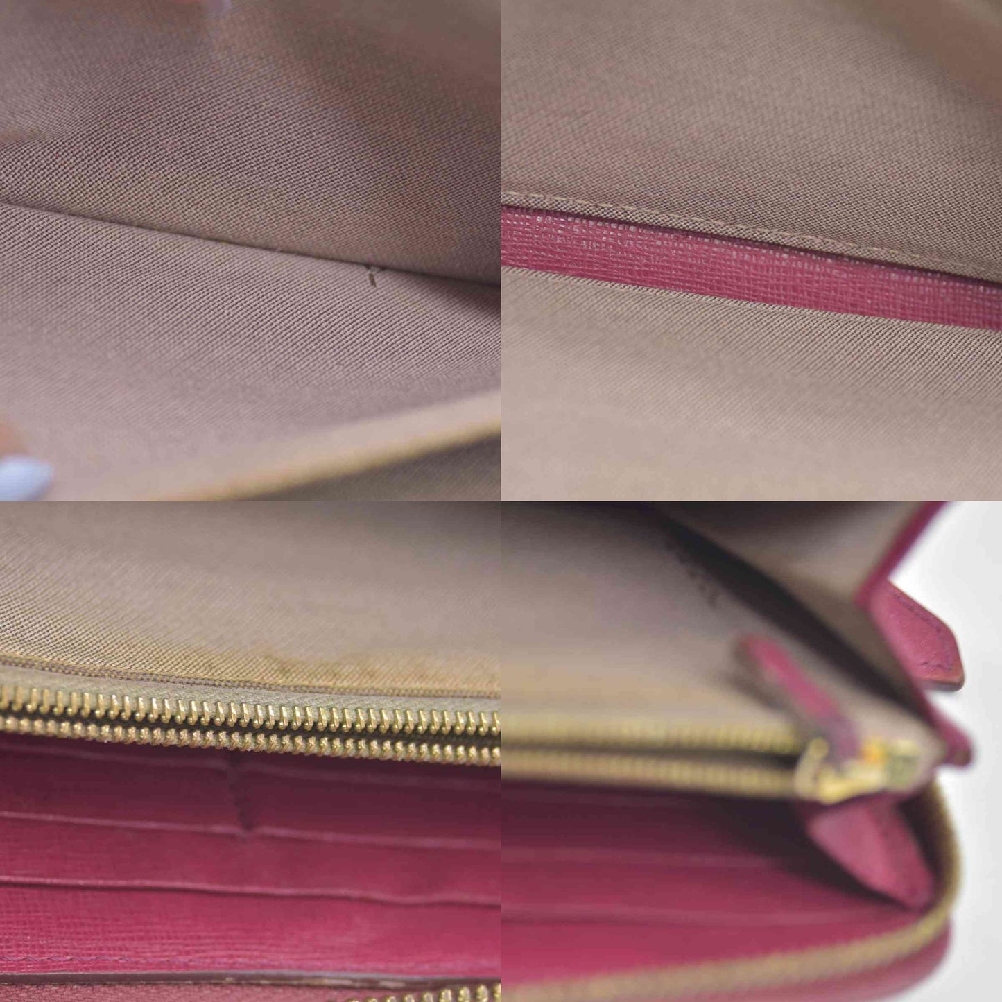 $850 Fendi Amarena Vitello Elite Leather Zippy Wallet CONSIGNMENT