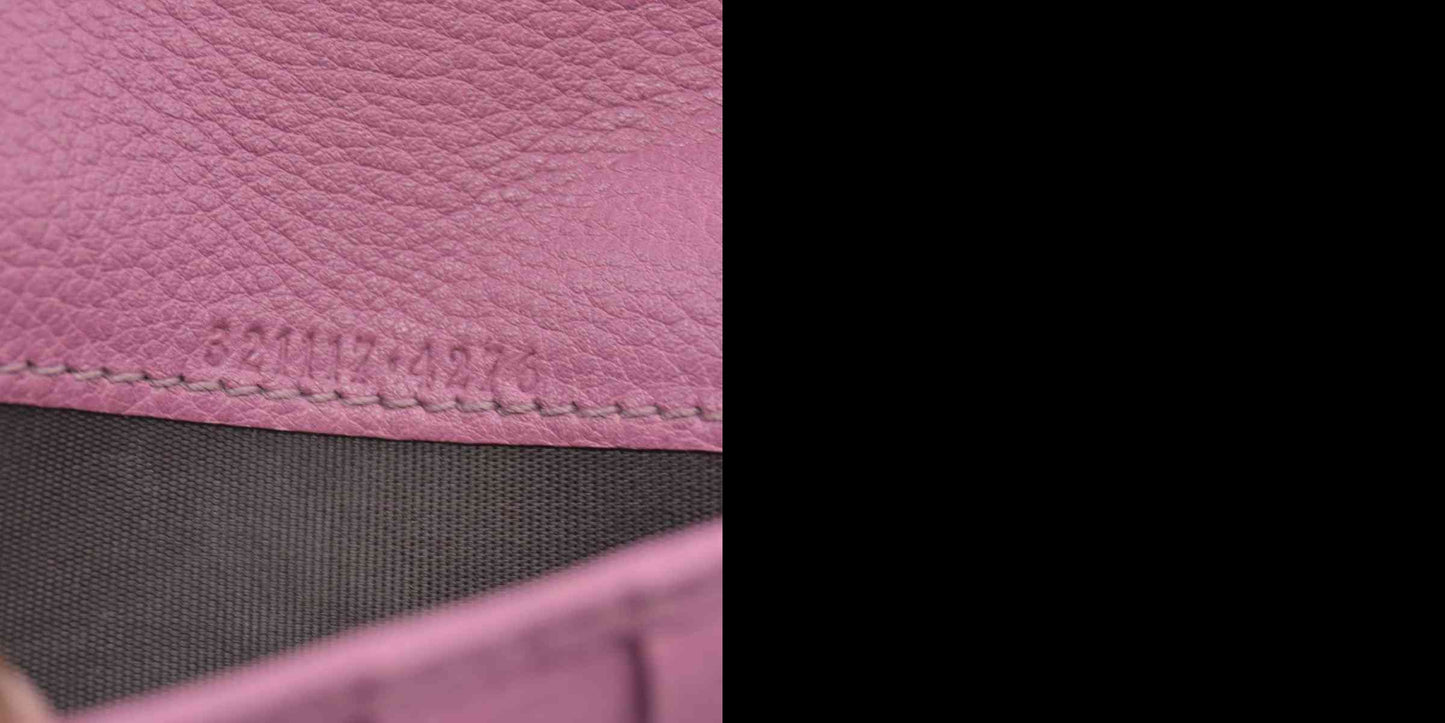 $550 Gucci Dollar Calfskin GG Marmont Zip Around Wallet Perfect Pink