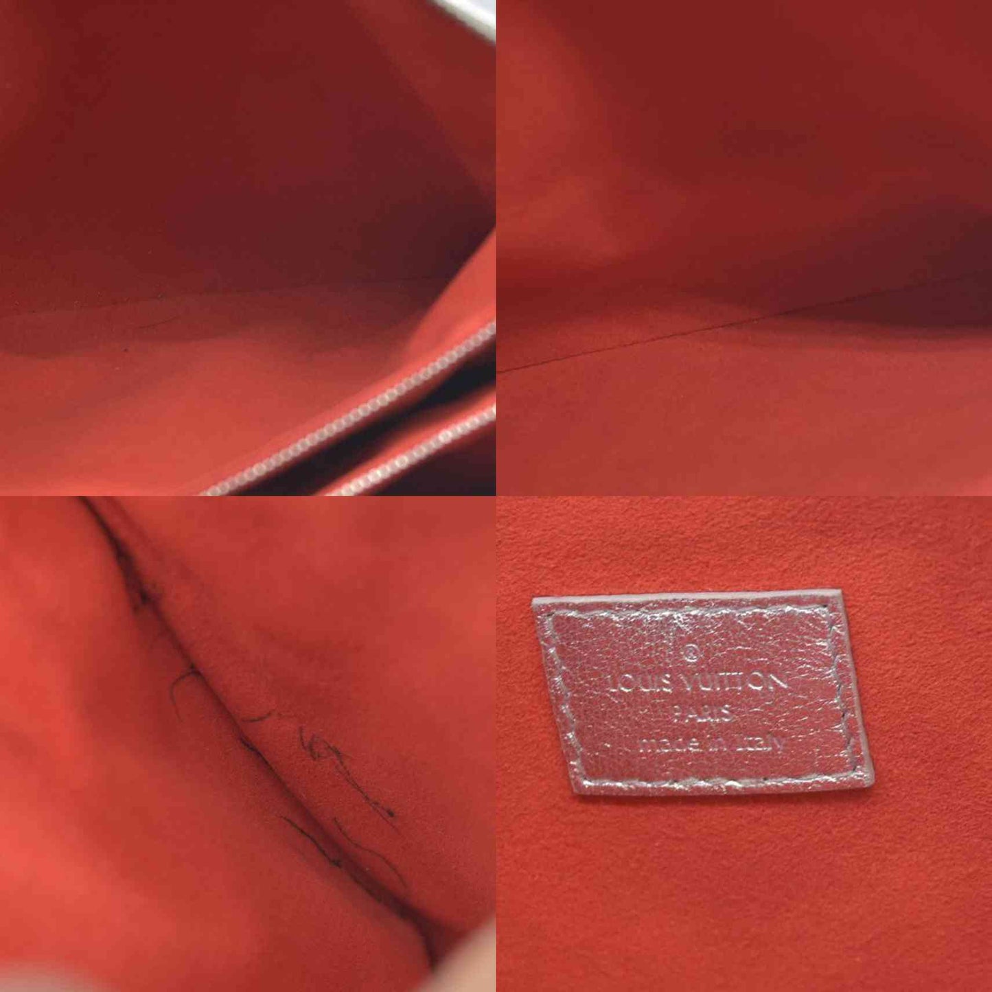 $4800 Louis Vuitton Metallic Lambskin Embossed Monogram Coussin PM Silver