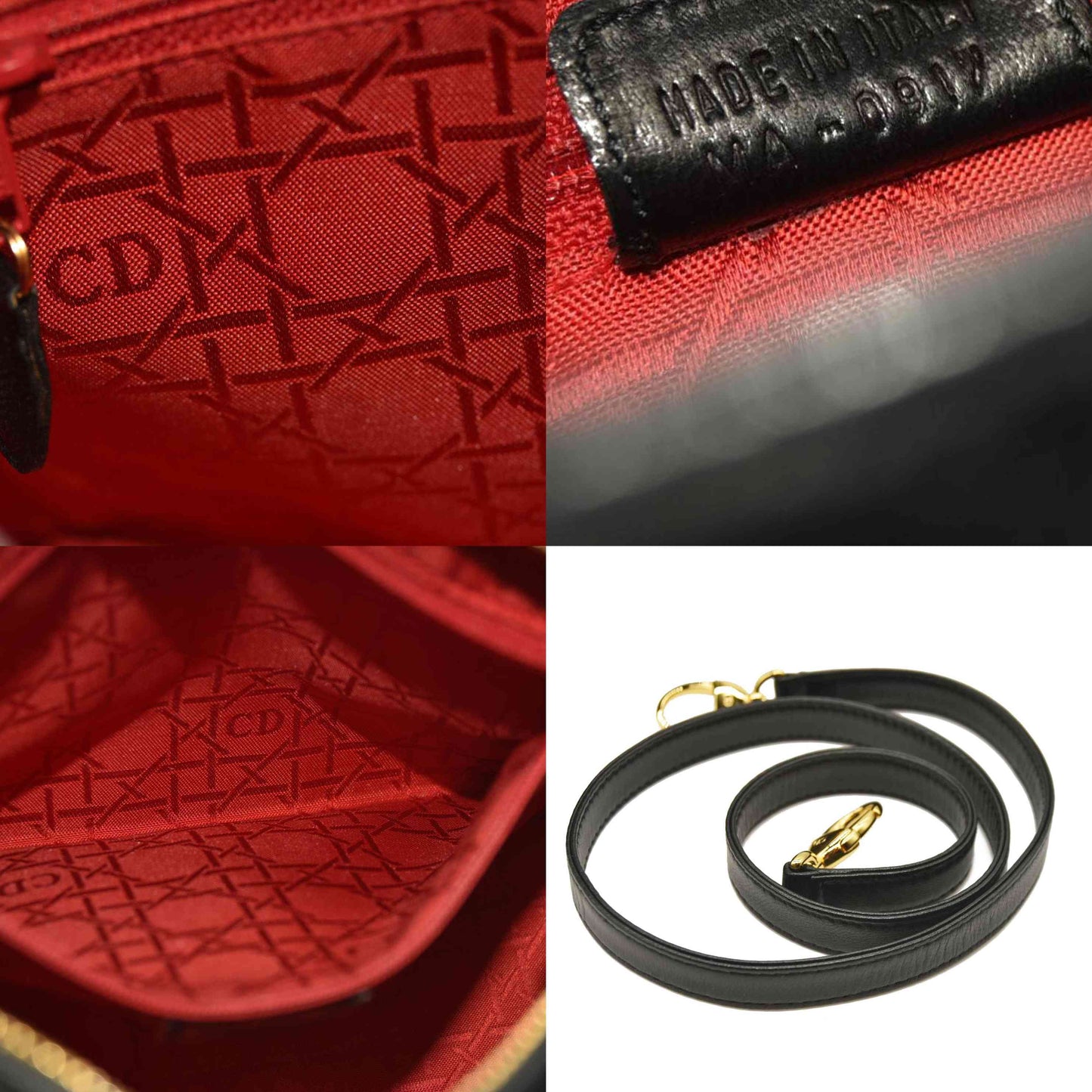 CHRISTIAN DIOR Cannage Medium Lady Dior Black