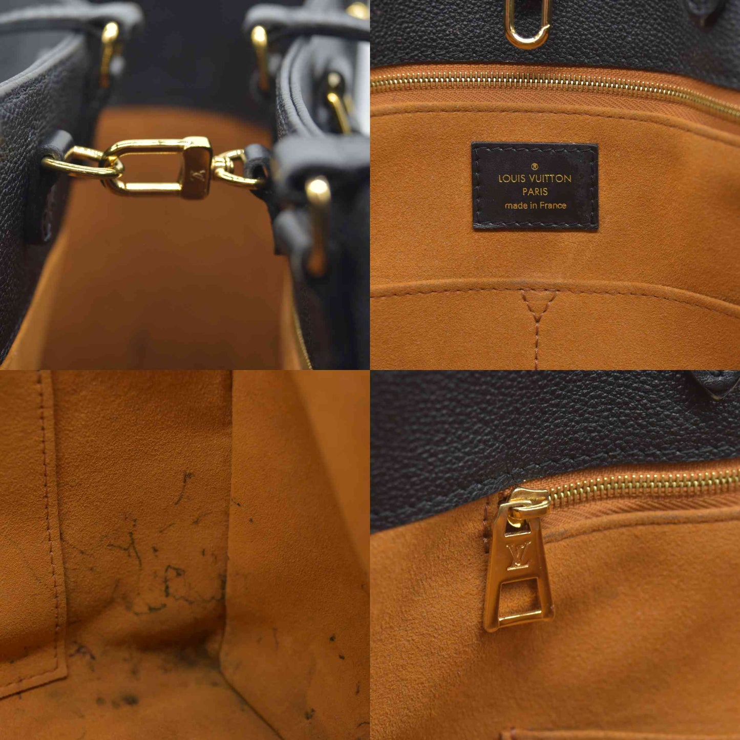 $3550 Louis Vuitton  Empreinte Monogram Giant Onthego MM Black RFID