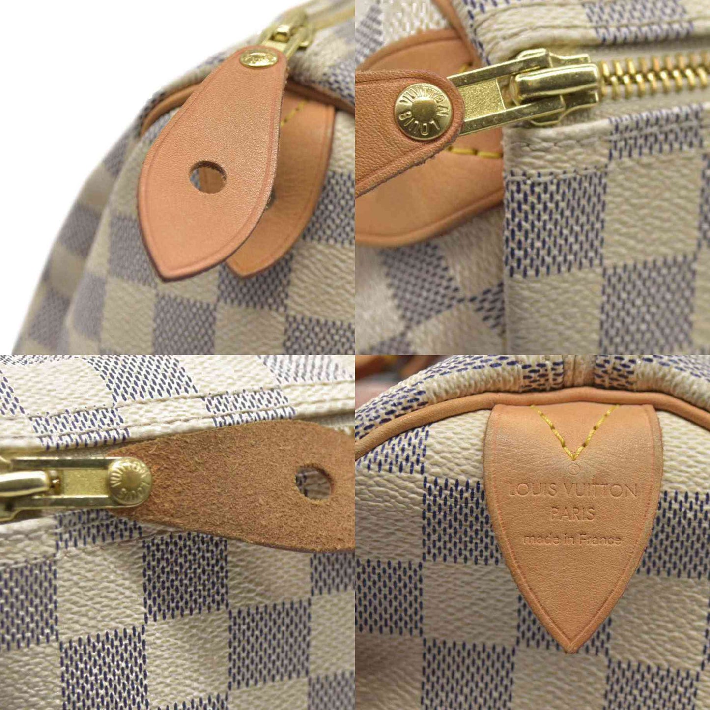 AUCTION $1550 Louis Vuitton Damier Azur Speedy 30 DU3028