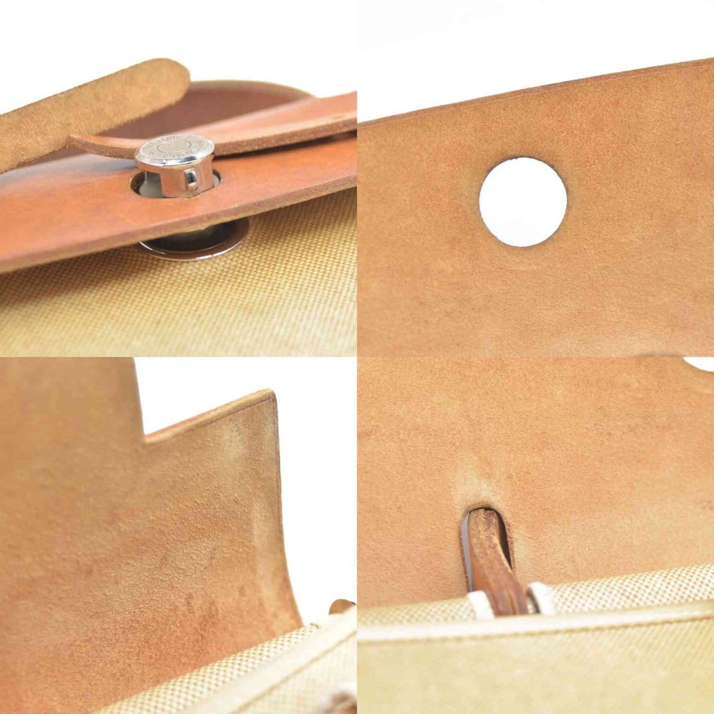 $2750 Hermes  Toile Herbag MM Natural