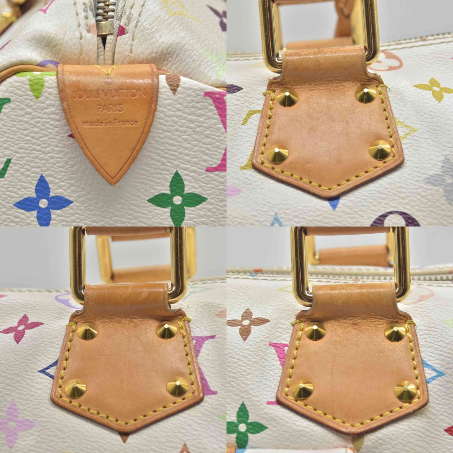 $3150 2007 Louis Vuitton Speedy 30 Monogram Multicolor White Murakami SP4077