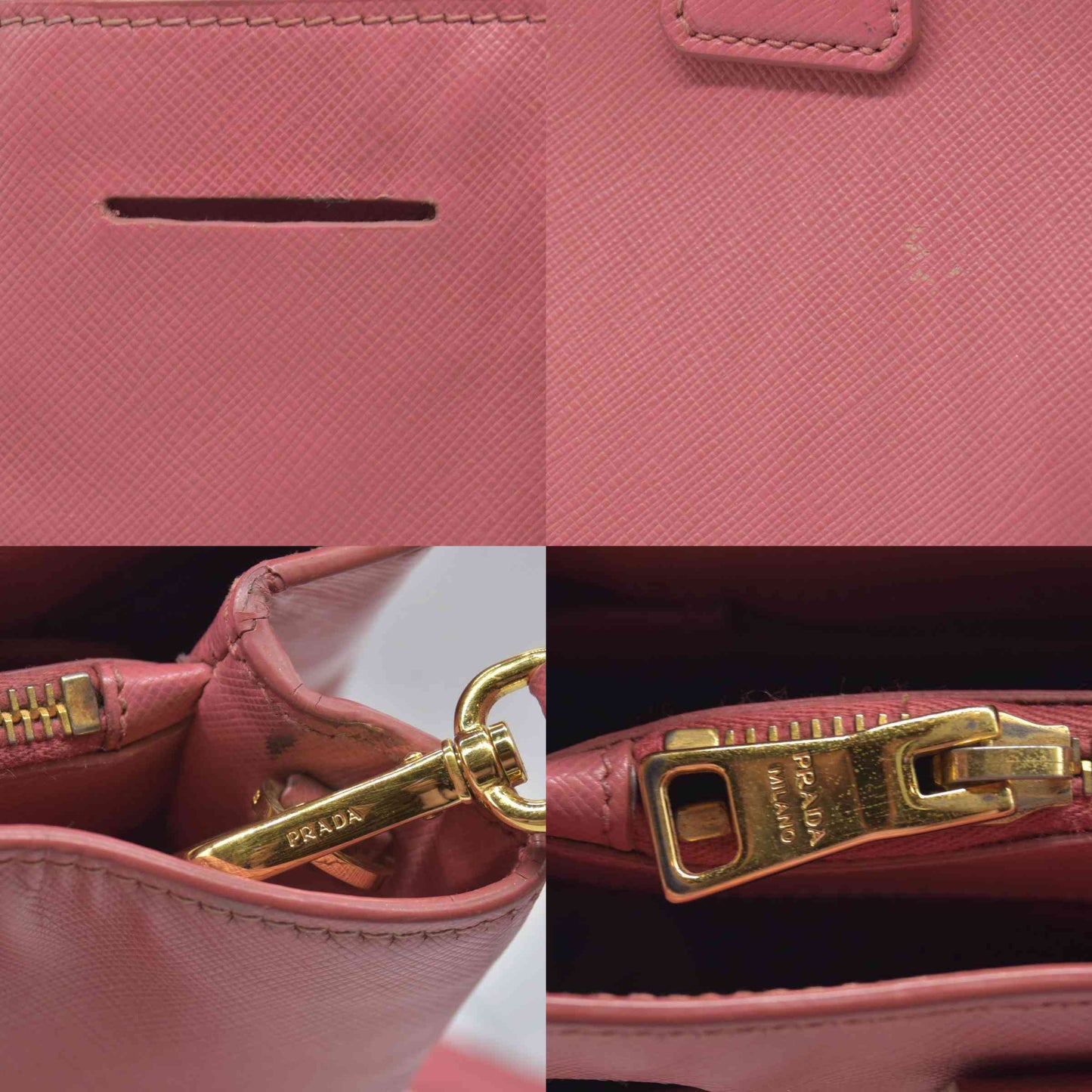 $4500 Prada Saffiano Lux Large Galleria Double Zip Tote Pink