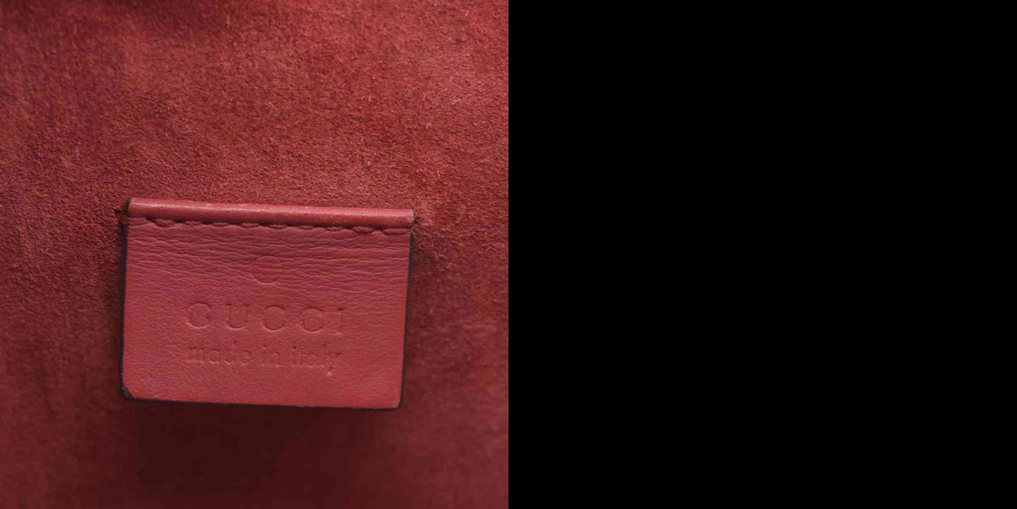 $2600 Gucci GG Supreme Monogram Suede Cudu Medium Dionysus Shoulder Bag Beige Ebony Vulcanic Red CONSIGNMENT