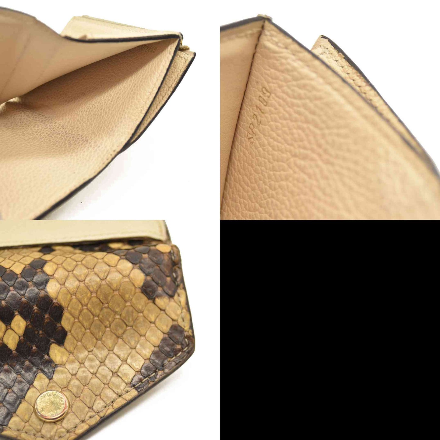 LOUIS VUITTON Snakeskin Empreinte Zoe Wallet Beige