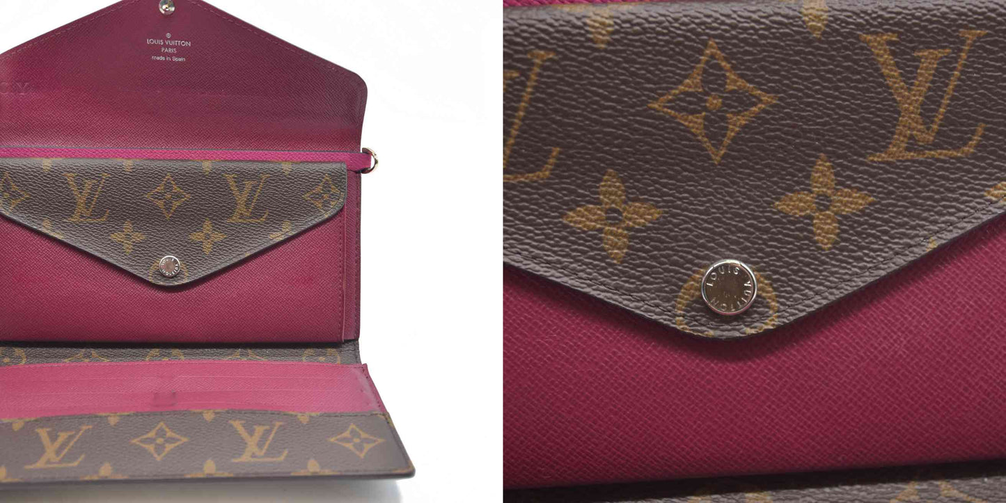 $805 Louis Vuitton Monogram Epi Marie-Lou Long Wallet Fuchsia CONSIGNMENT CA3115