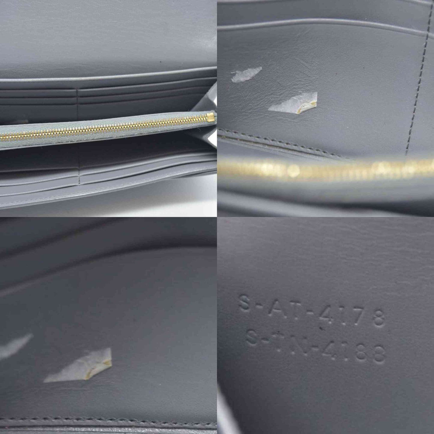 AUCTION $750 CELINE Large Flap MultiFunction Leather Long Bifold Wallet Gray