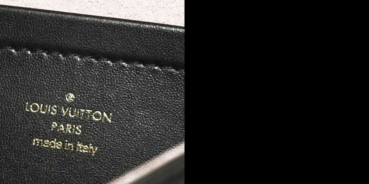 LOUIS VUITTON  Lambskin Embossed Monogram Pochette Coussin Black