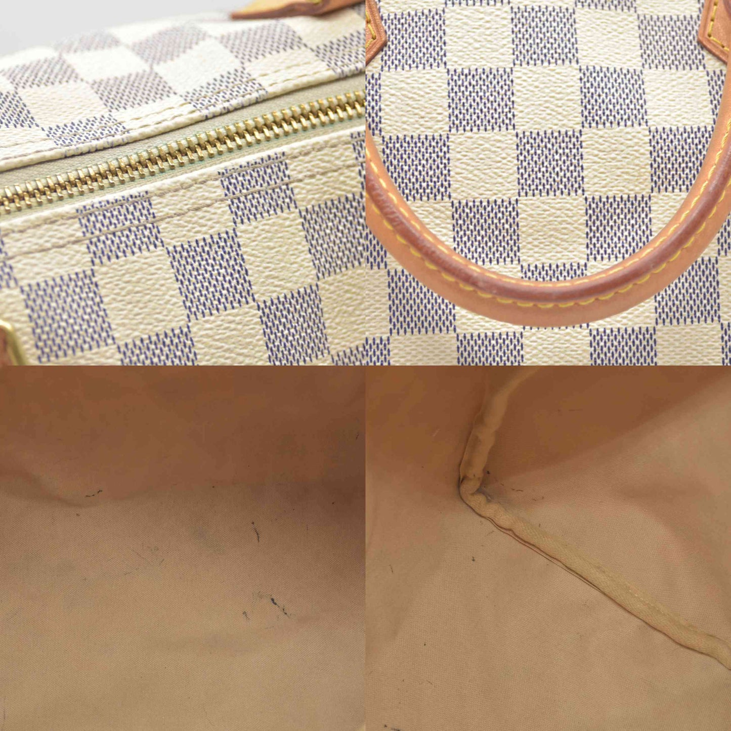 $1550 2008 Louis Vuitton Speedy Handbag Damier Azur 30 DU3008