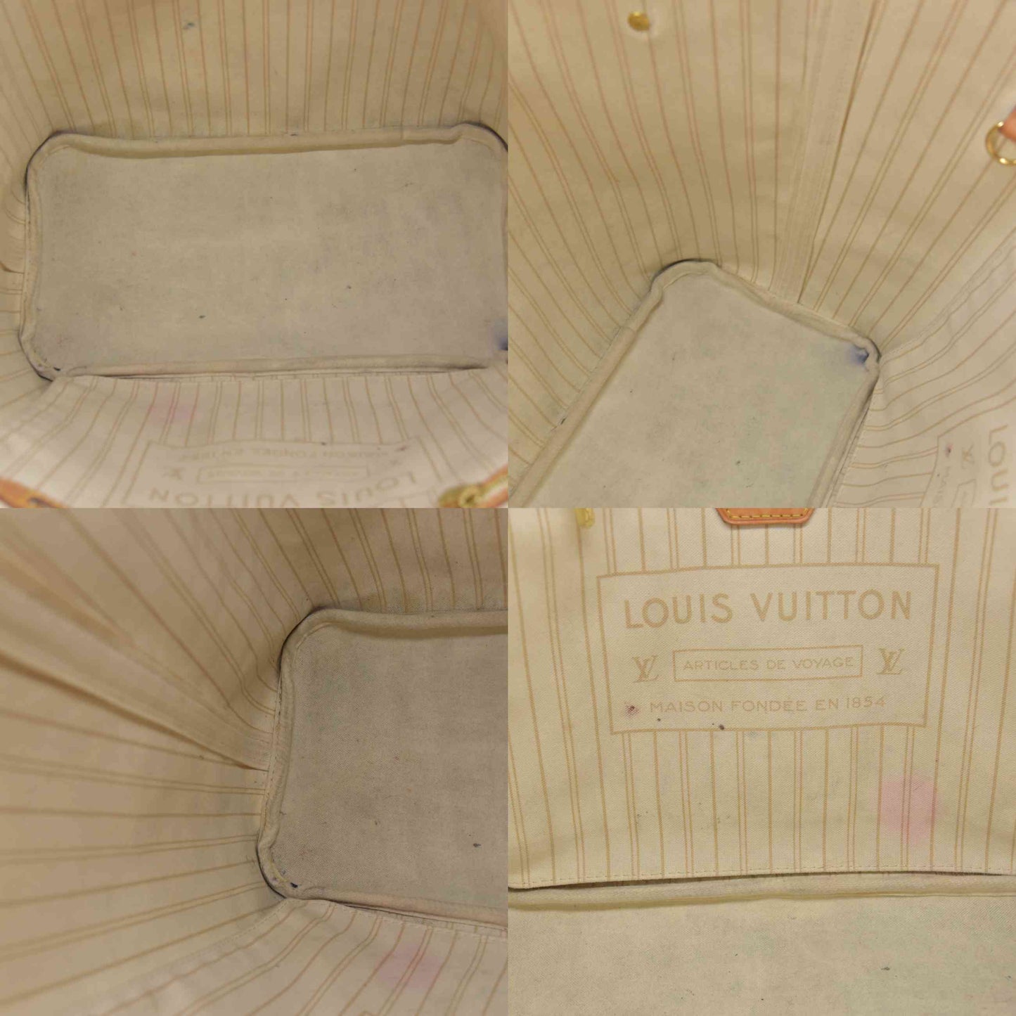 $2240 Louis Vuitton Damier Azur Neverfull MM RFID