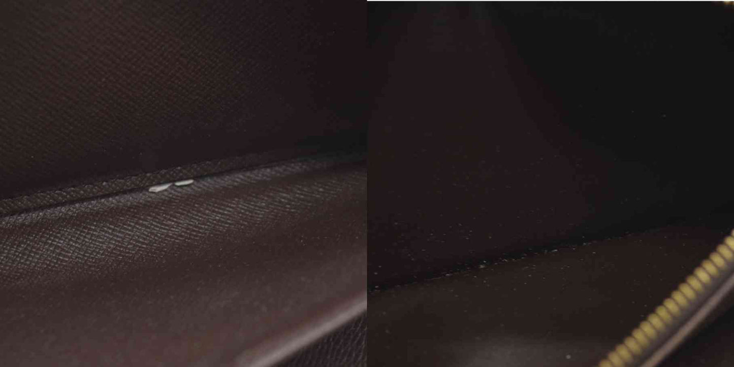 AUCTION $1060 Louis Vuitton Damier Zippy Zip Around Organizer Long Wallet Brown VI0036