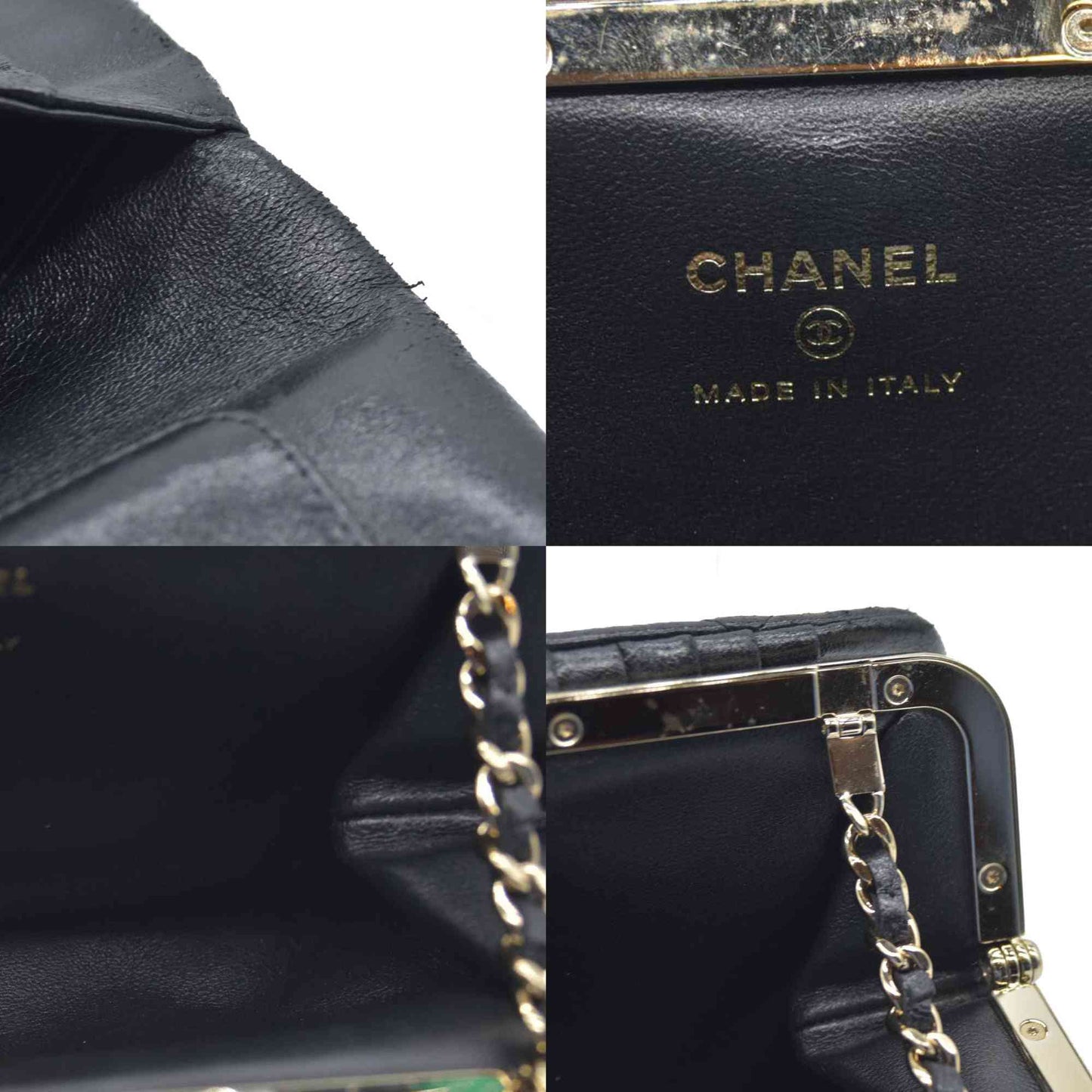 Chanel Quilted Frame Clutch With Chain