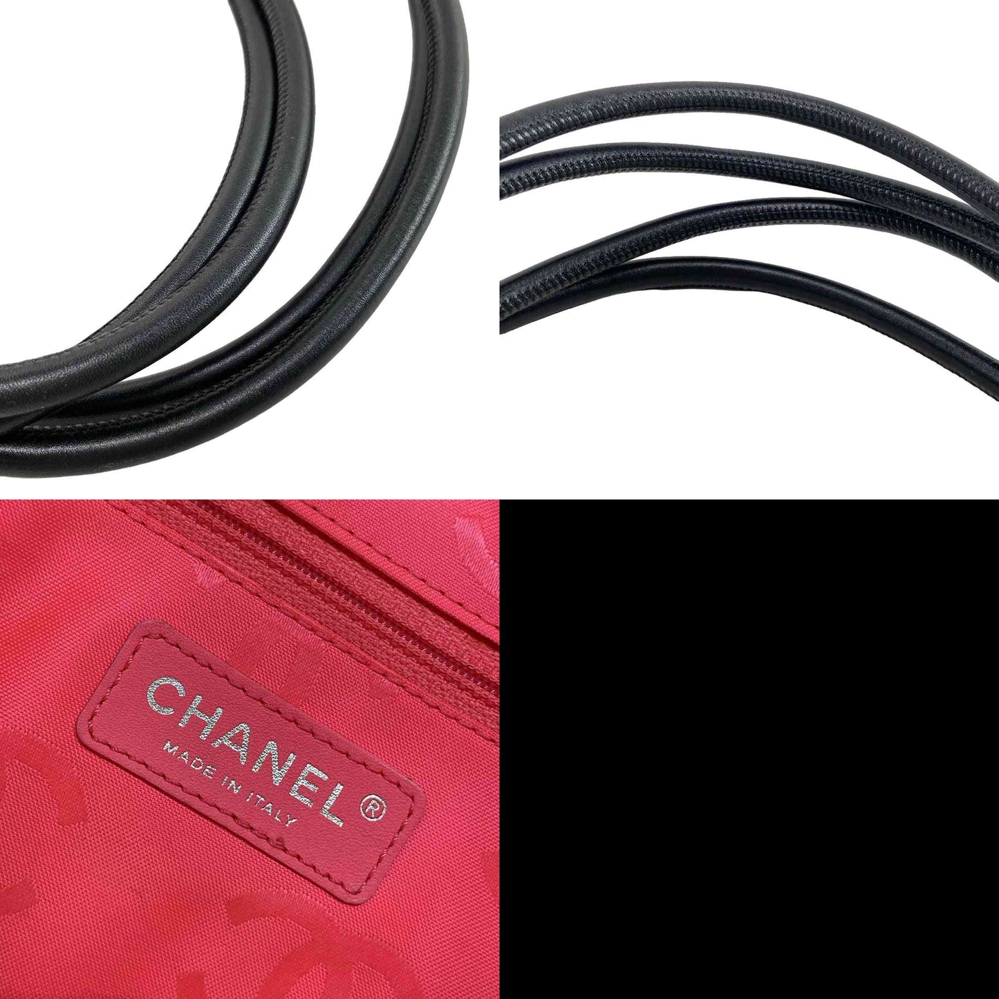 Chanel  Calfskin Quilted Large Cambon Tote White Black 10*