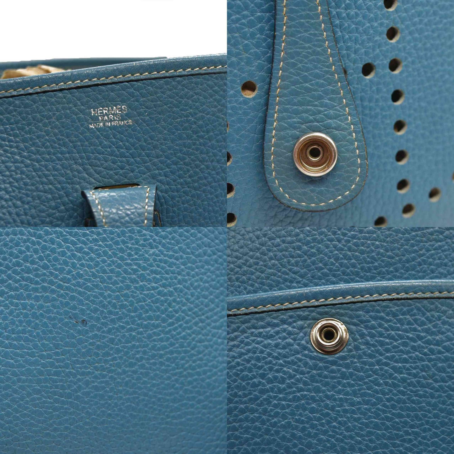 HERMES  Taurillon Clemence Evelyne II PM Blue