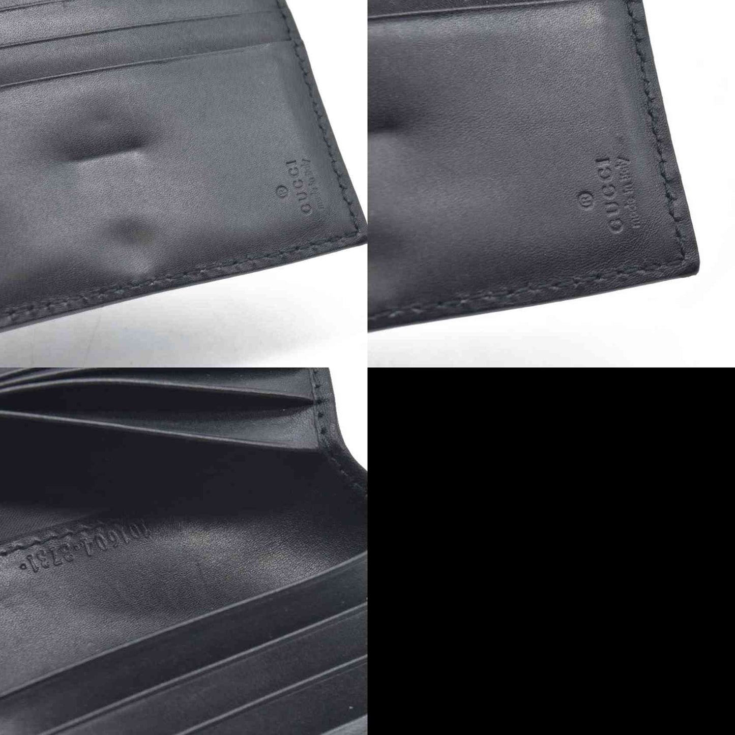 $590 Gucci Vintage Horsebit Bifold Wallet Leather Black