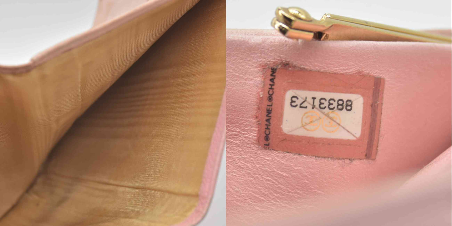 $625 Chanel Caviar Timeless CC French Wallet Pink