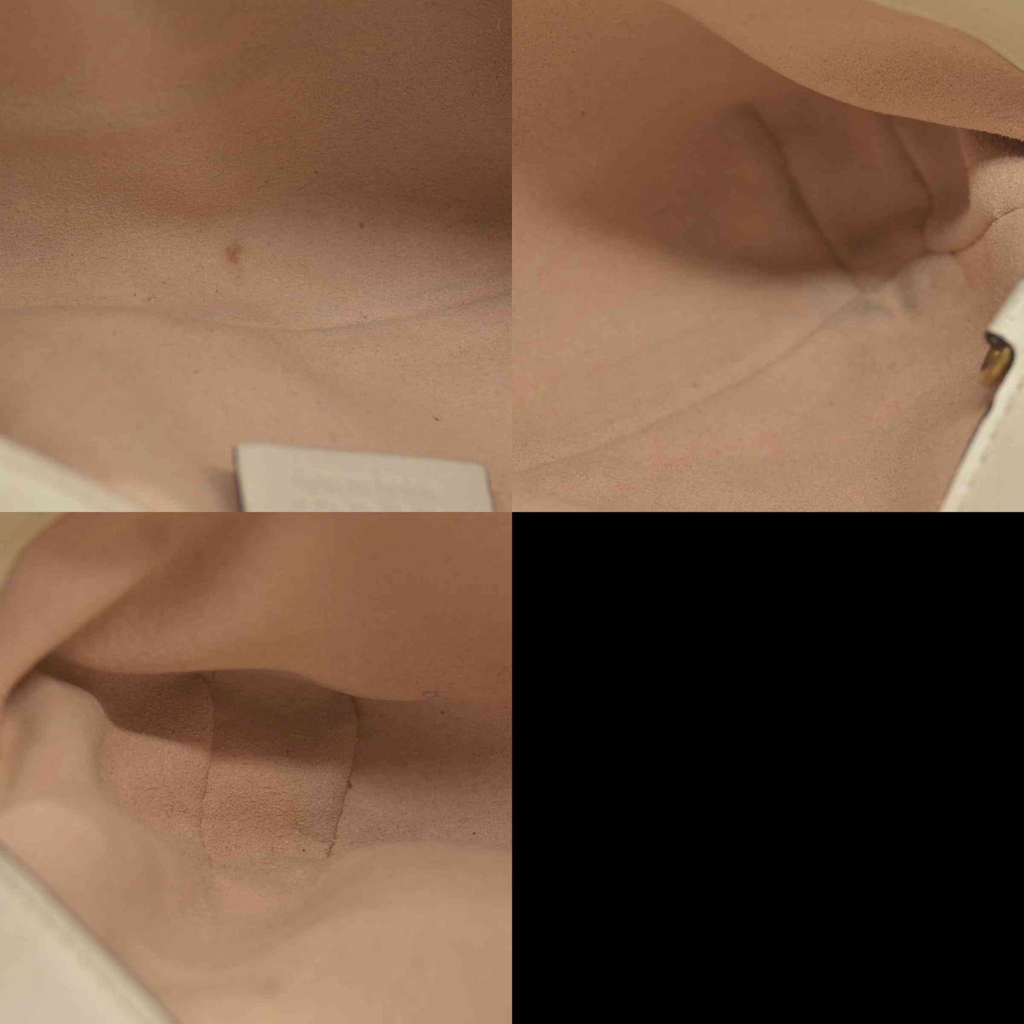 $1590 GUCCI GG Marmont Quilted Leather Super Mini Bag Cream