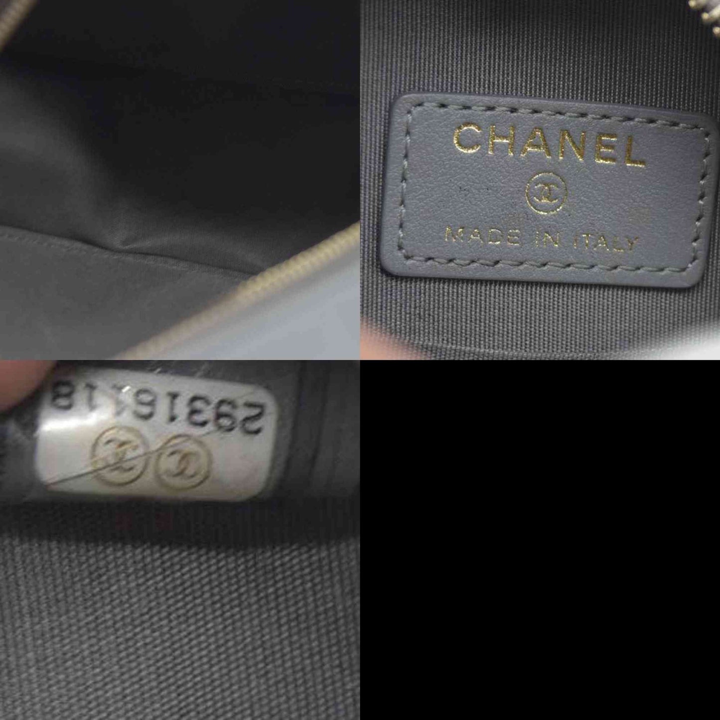 Chanel  Lambskin Quilted Chanel 19 Round Clutch With Chain Grey