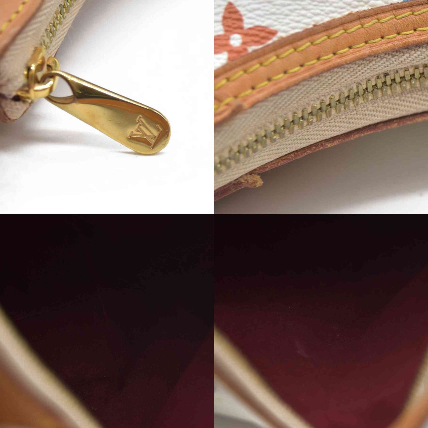 $2410 Louis Vuitton  Monogram Murakami Greta White