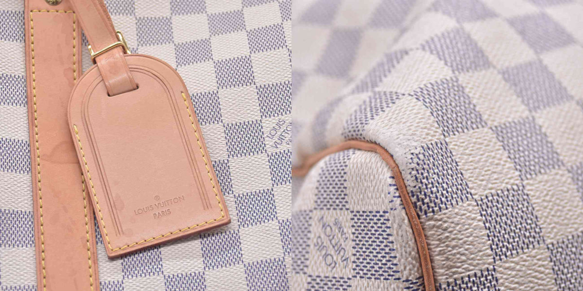 $1440 Louis Vuitton 2008 Damier Azur Keepall 50 MB2078 10021299