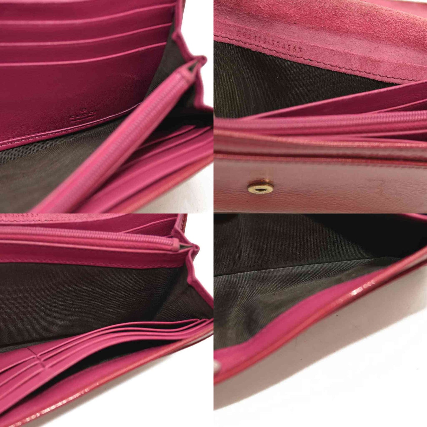 Gucci  Pebbled Calfskin Soho Continental Wallet Red