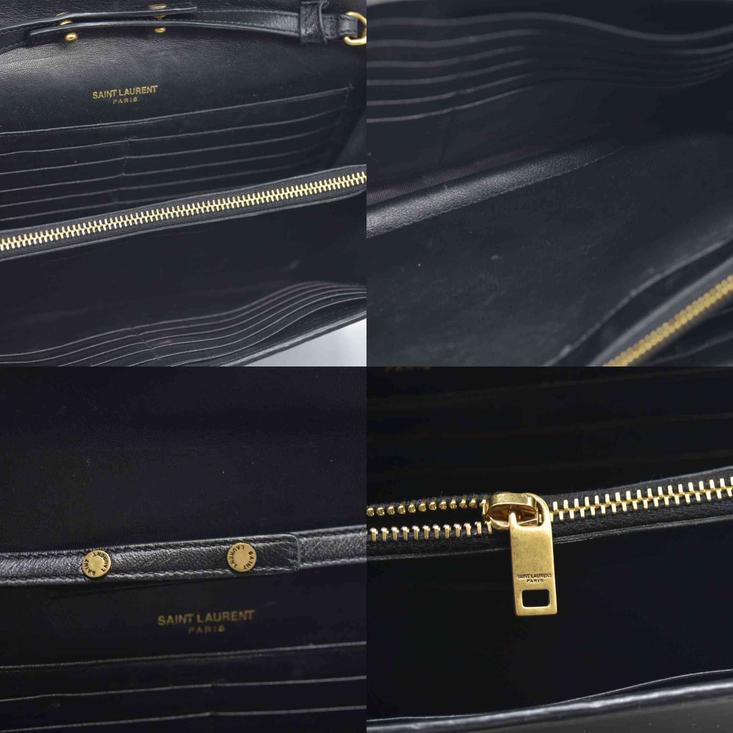 $1650 2018 Saint Laurent Black Kate Patent Wallet on a Chain WOC Crossbody