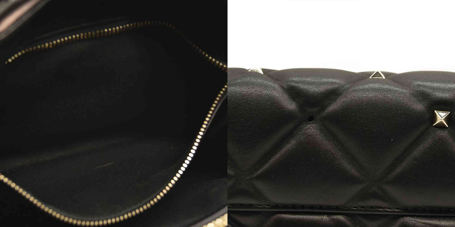 Valentino Garavani  Nappa Candystud Shoulder Bag Black