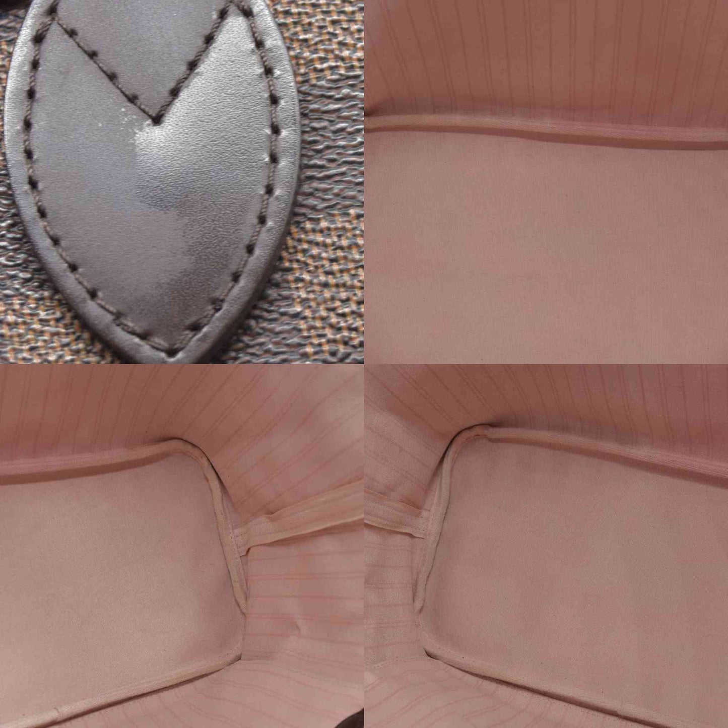 $2170 Louis Vuitton  Damier Ebene Neo Neverfull MM Rose Ballerine