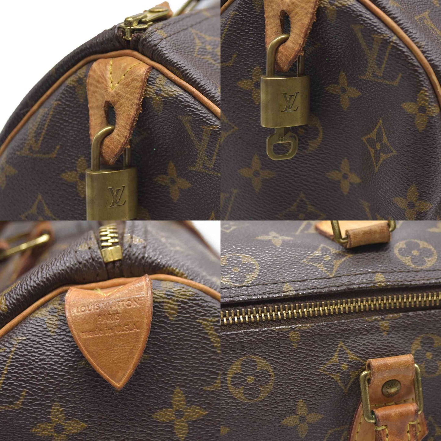 Louis Vuitton $1700 Hand Bag Speedy 30 Brown Monogram SD1010