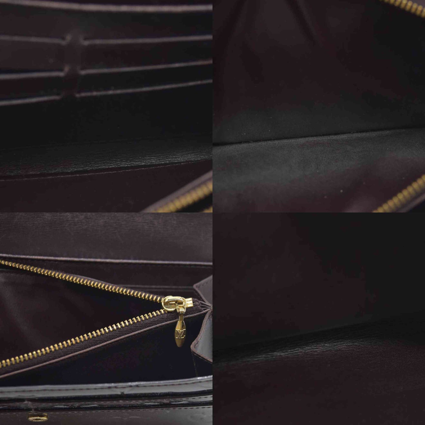 $840 2008 Louis Vuitton Vintage Monogram Vernis Sarah Wallet Burgundy TH0028
