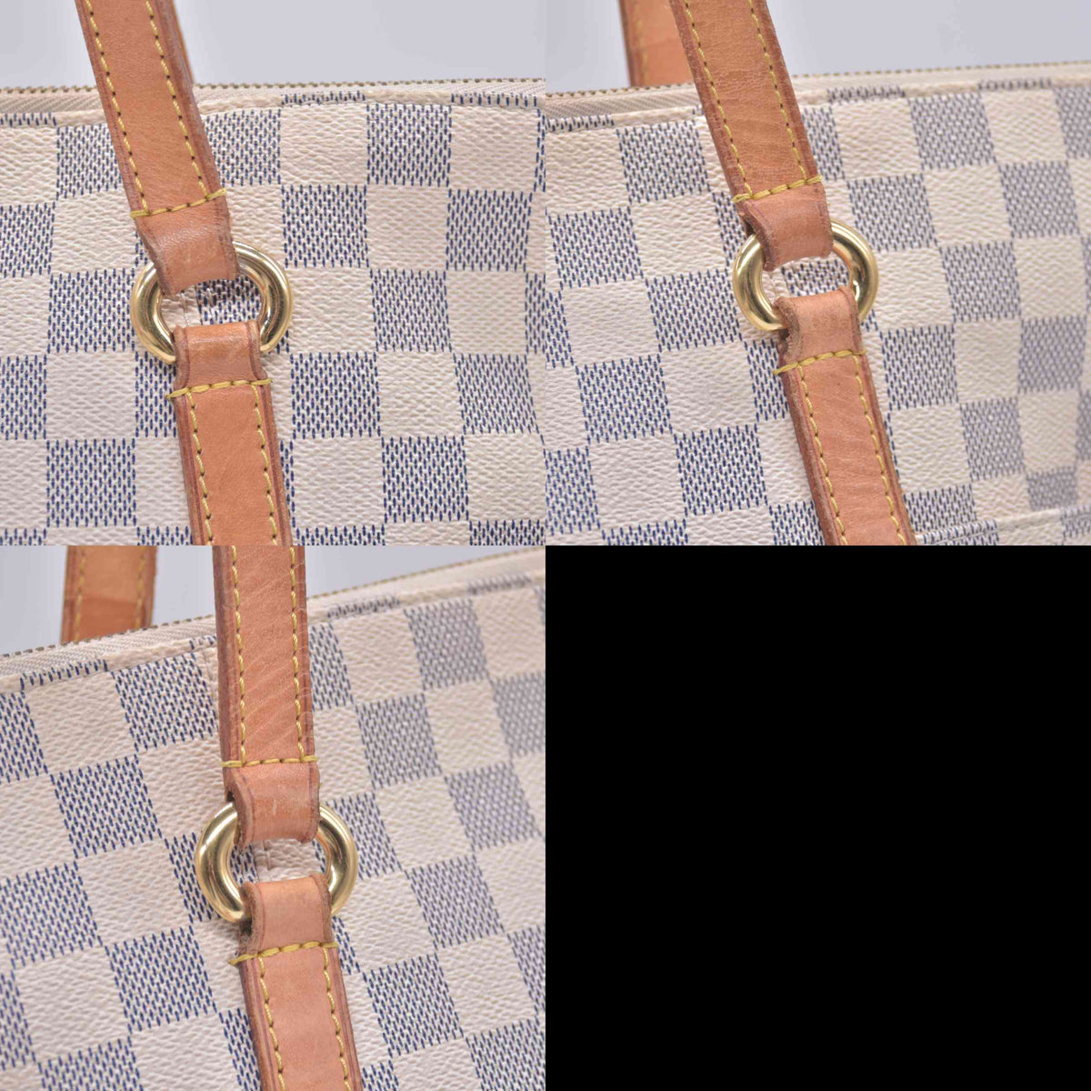 $1430 2012 Louis Vuitton Damier Azur Totally MM Shoulder Tote Bag MB0152