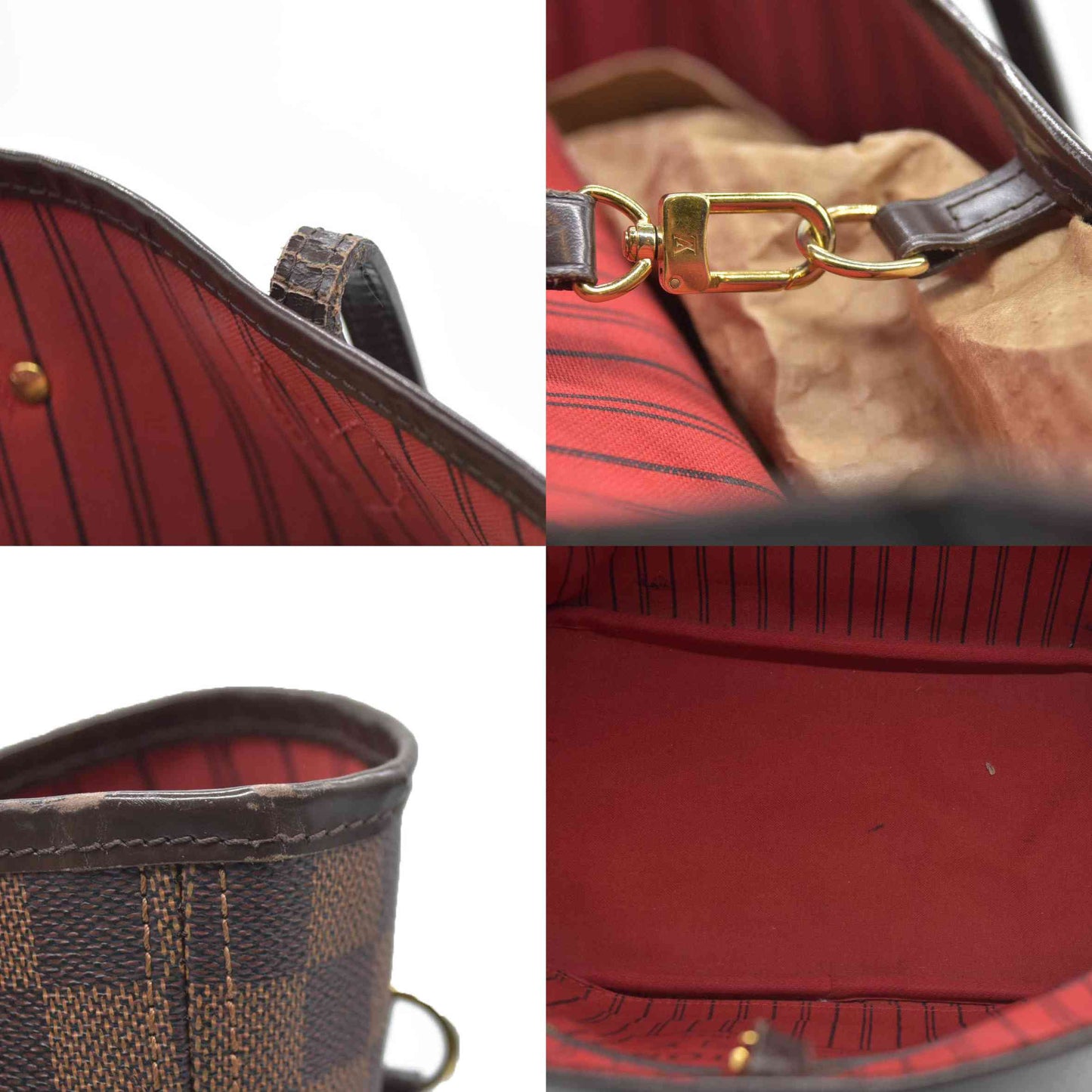 $2170 Louis Vuitton Damier Ebene Neverfull