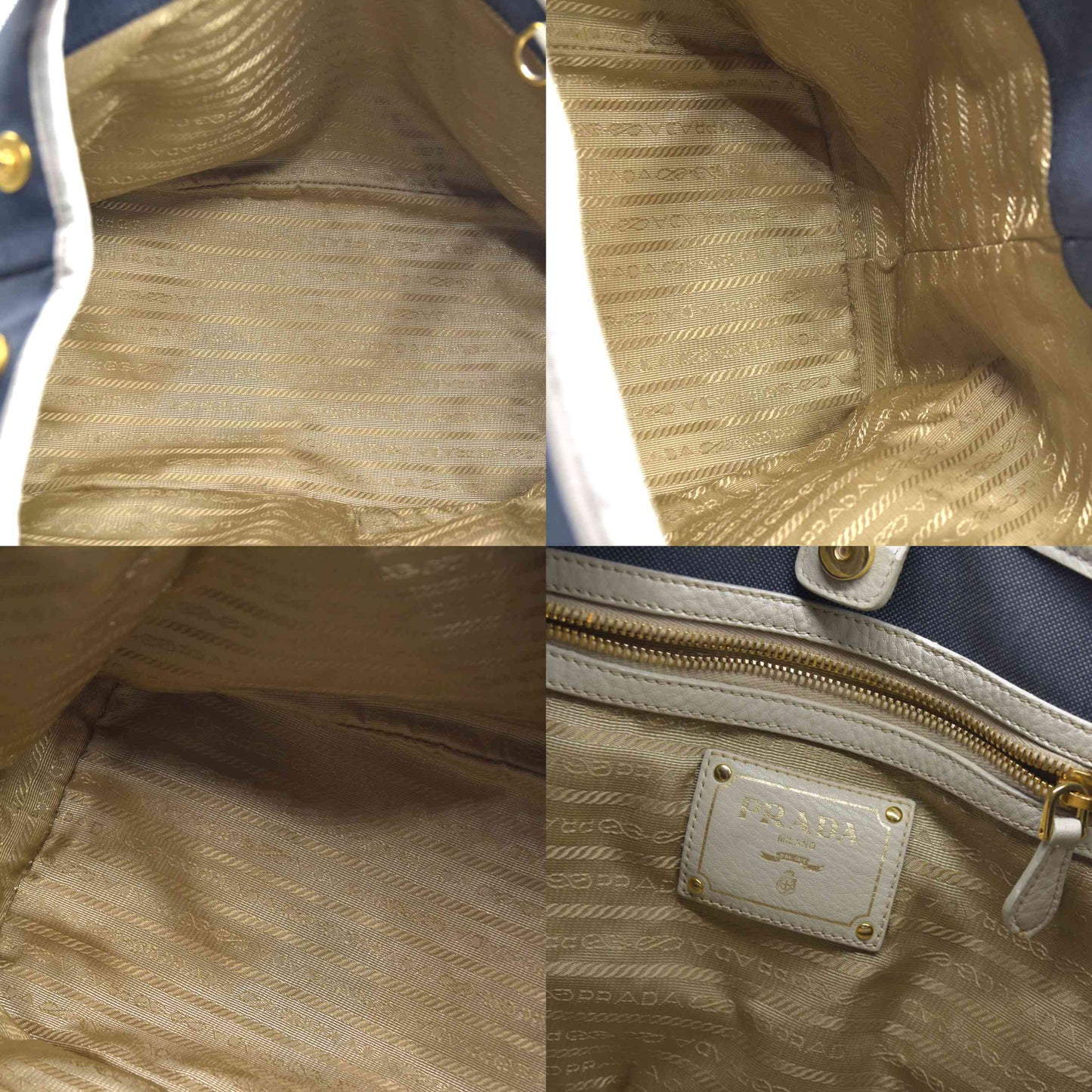 $2400 Prada Canapa Logo Jacquard Handle Bag Blue Denim