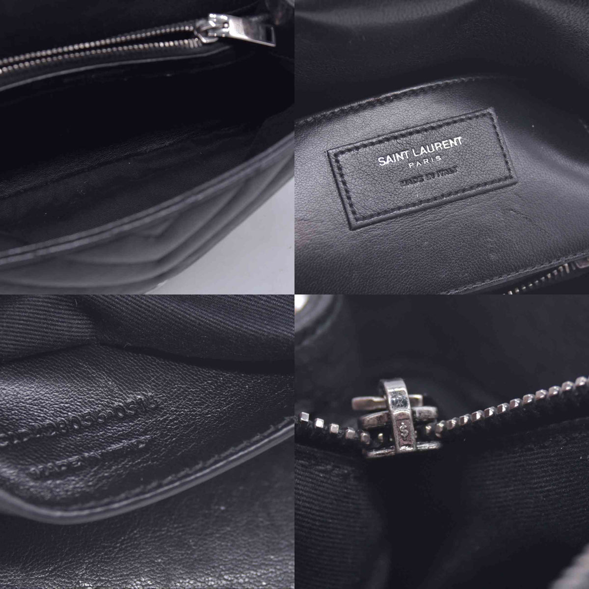$2750 2016 Saint Laurent Sheepskin Matelasse Chevron Monogram Medium College Bag Black 10021141