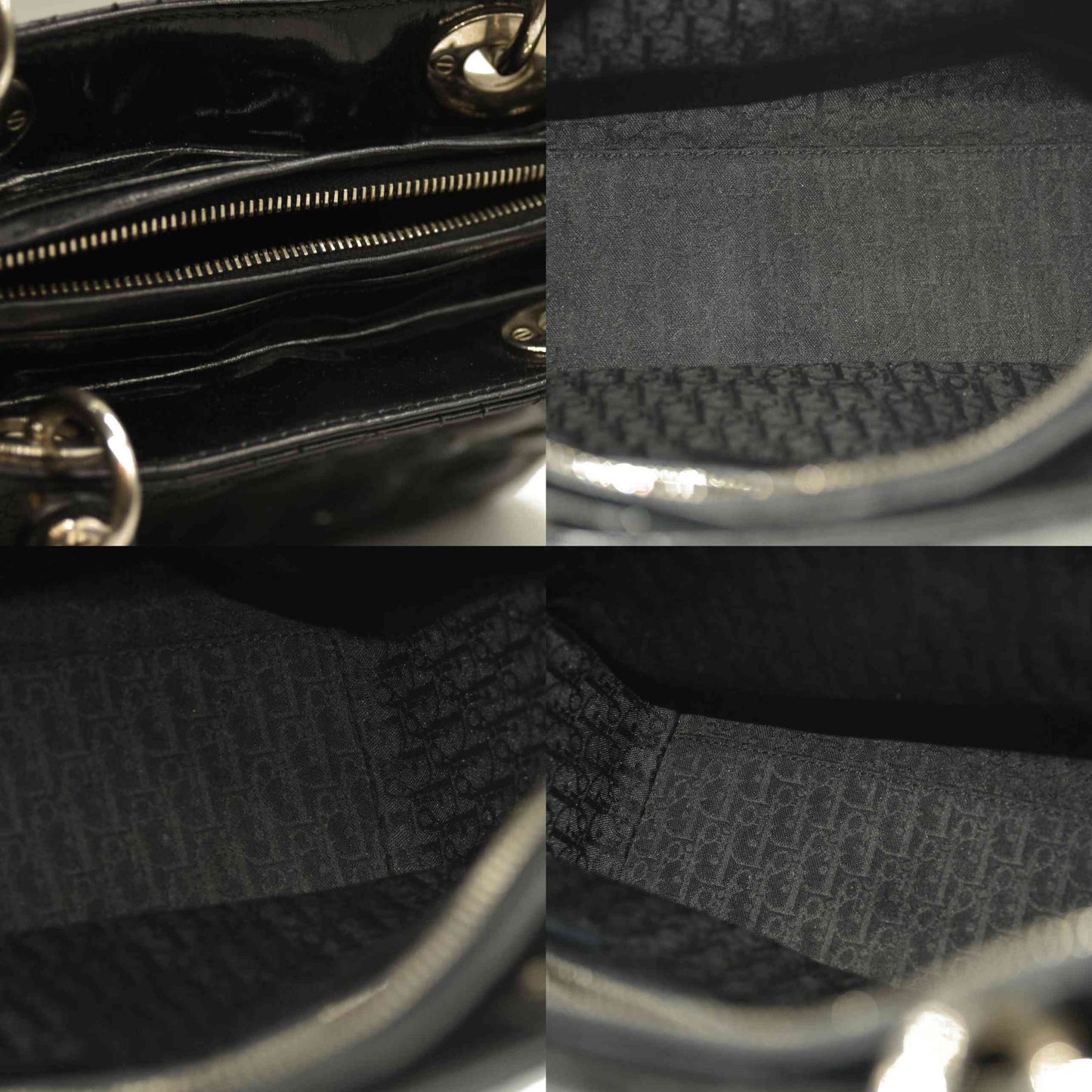 Christian Dior  Patent Cannage Large Lady Dior Black