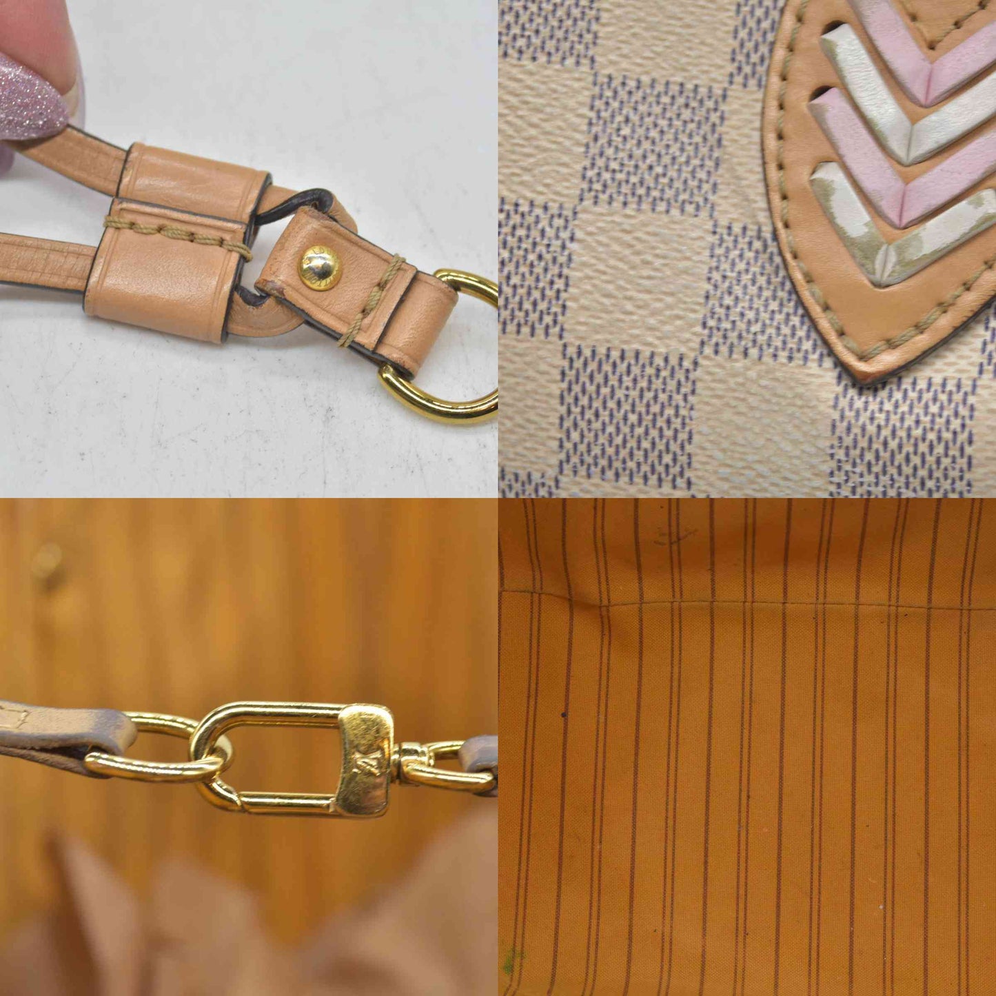 Louis Vuitton Damier Azur Braided Neverfull MM Tote
